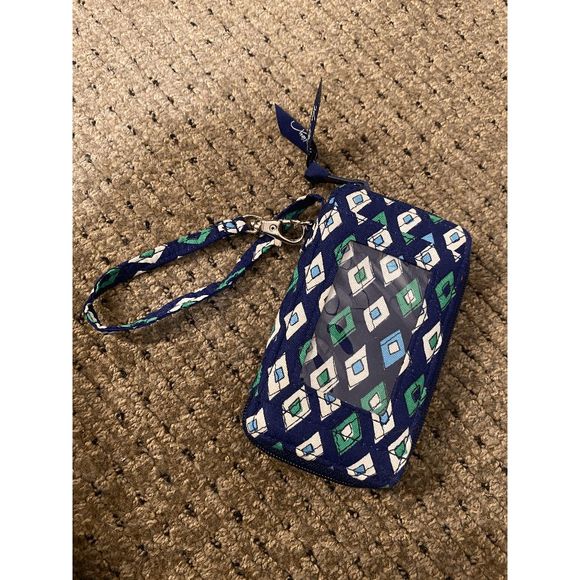 Vera Bradley Zip ID Case Mosaic Mediterranean Blue - Picture 3 of 4